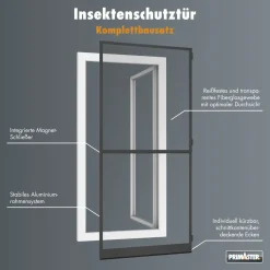 Primaster Fliegenschutz-Tür 100 x 210 cm anthrazit/anthrazit kürzbar