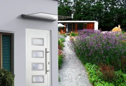 Primaster LED Glas-Vordach St. Tropez 140 x 90 cm, Echtglas - VSG 8 mm