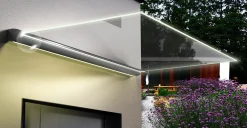 Primaster LED Glas-Vordach St. Tropez 140 x 90 cm, Echtglas - VSG 8 mm