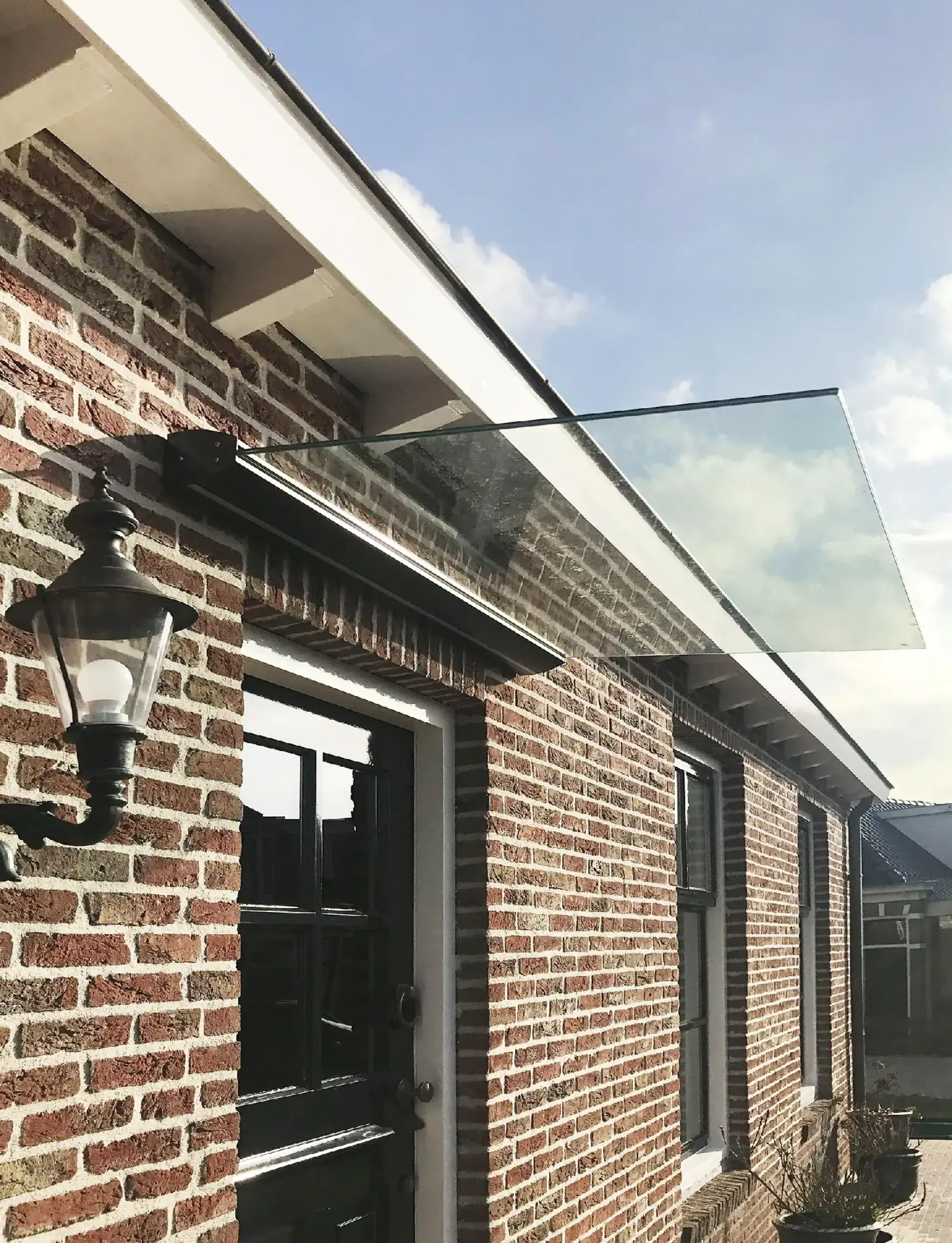 Primaster LED Glas-Vordach St. Tropez 140 x 90 cm, Echtglas - VSG 8 mm