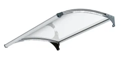 Primaster Vordach Marseille silber 150 x 100 cm mit Polycarbonat-Abdeckung und LED