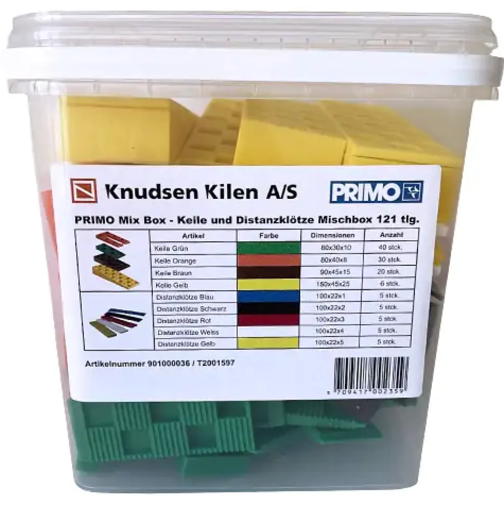 Primo Kunststoffkeil und Distanzklötze 121-teilig