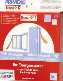 Primo Universaldichtung Densa 12 braun, für Türen + Fenster, 6 Meter