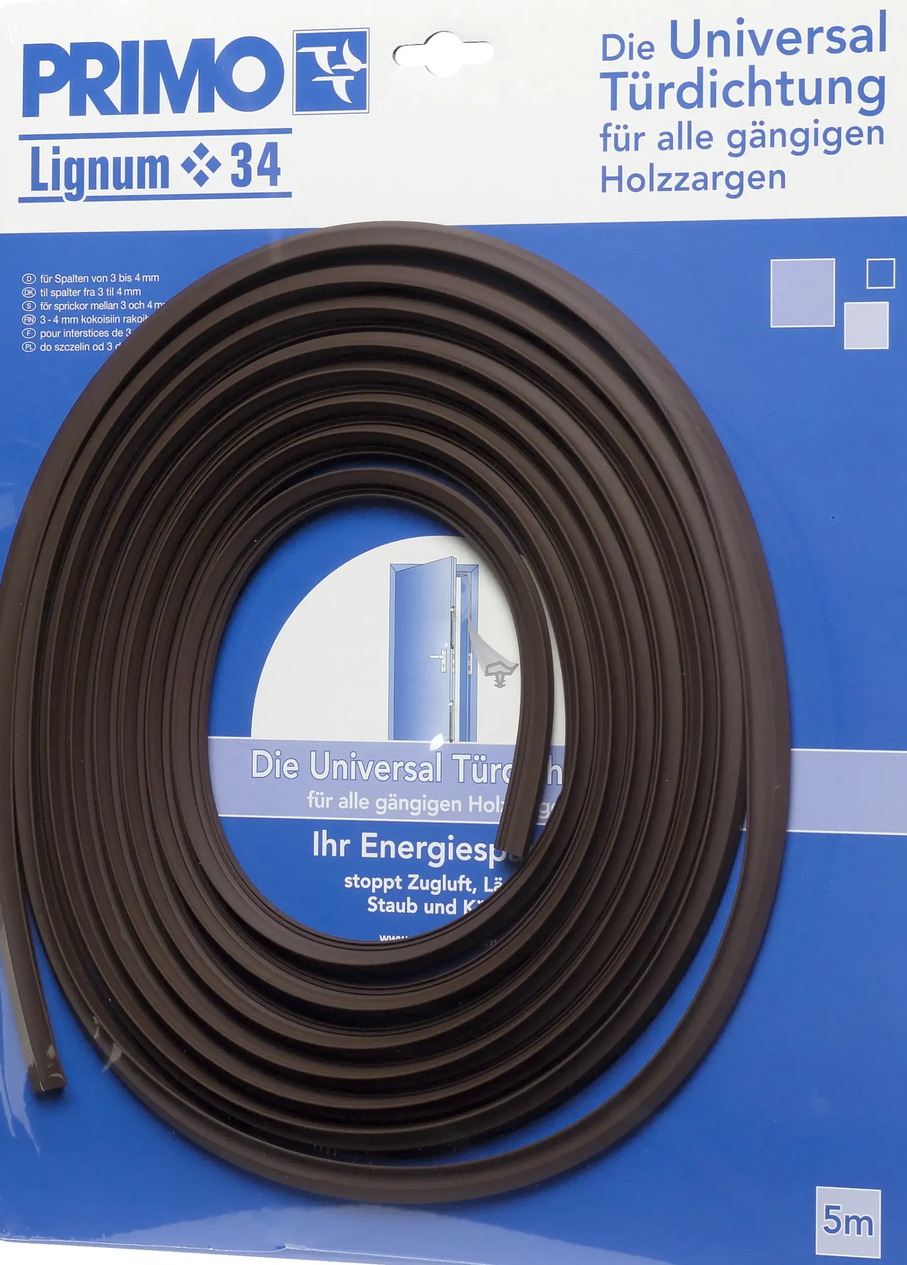 Primo Universaldichtung Holzzarge Lignum 34 mahagoni, 5 Meter