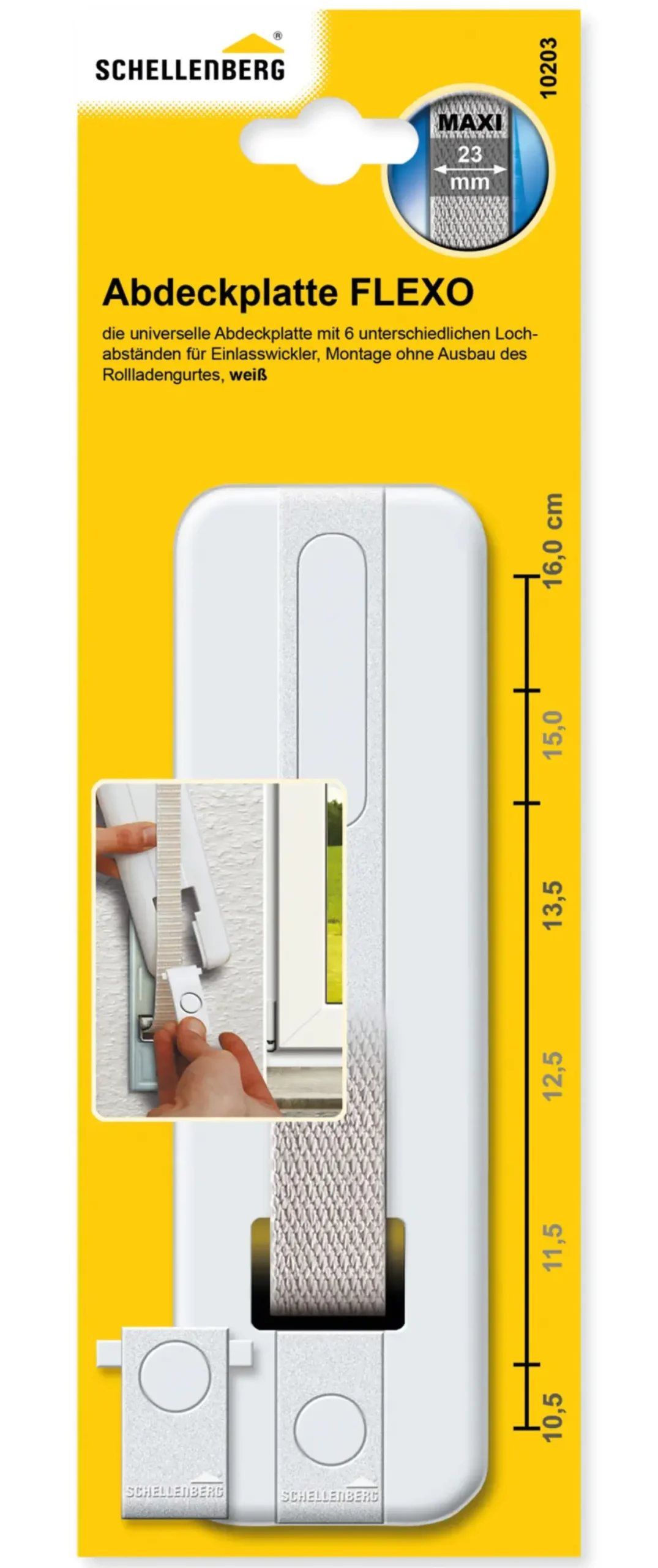 Schellenberg Abdeckplatte FLEXO 10,5 bis 16,0 cm - weiß