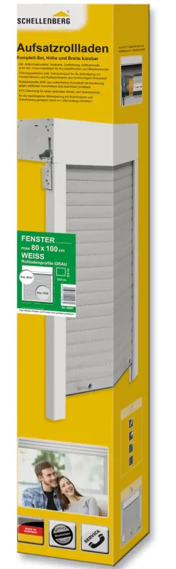 Schellenberg Aufsatzrollladen SB weiß/grau 80x100 cm