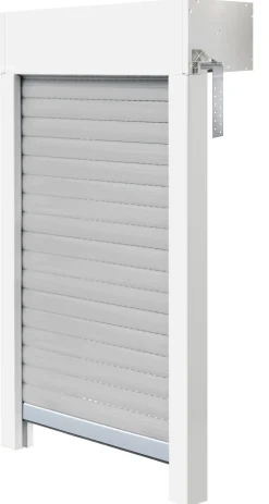 Schellenberg Aufsatzrollladen-Set für Fenster, 120 x 120 cm, weiß/grau