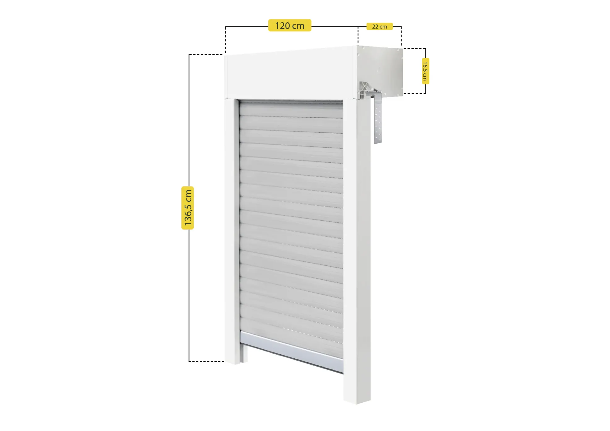 Schellenberg Aufsatzrollladen-Set für Fenster, 120 x 120 cm, weiß/grau