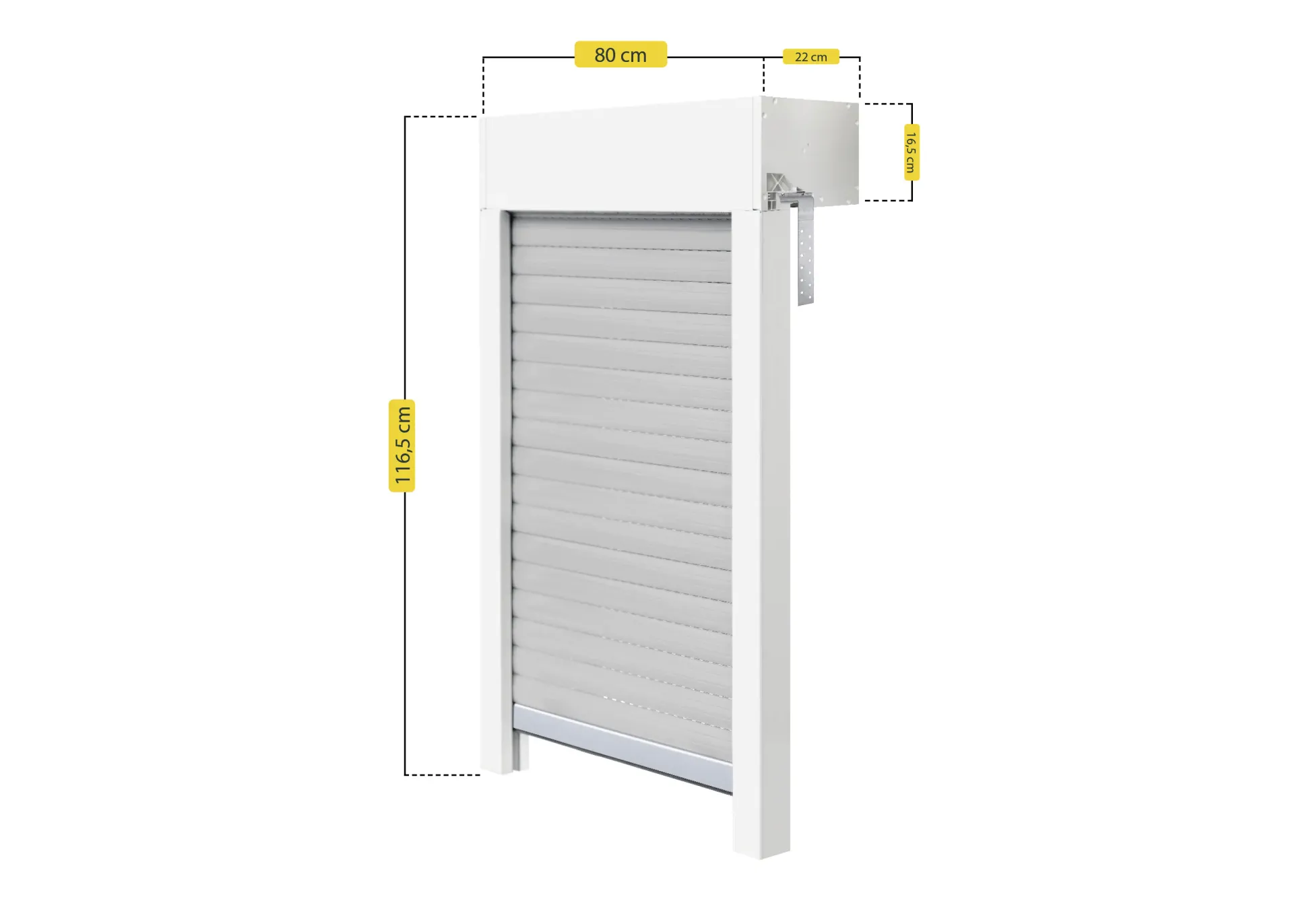 Schellenberg Aufsatzrollladen-Set für Fenster, 80 x 100 cm, weiß/grau