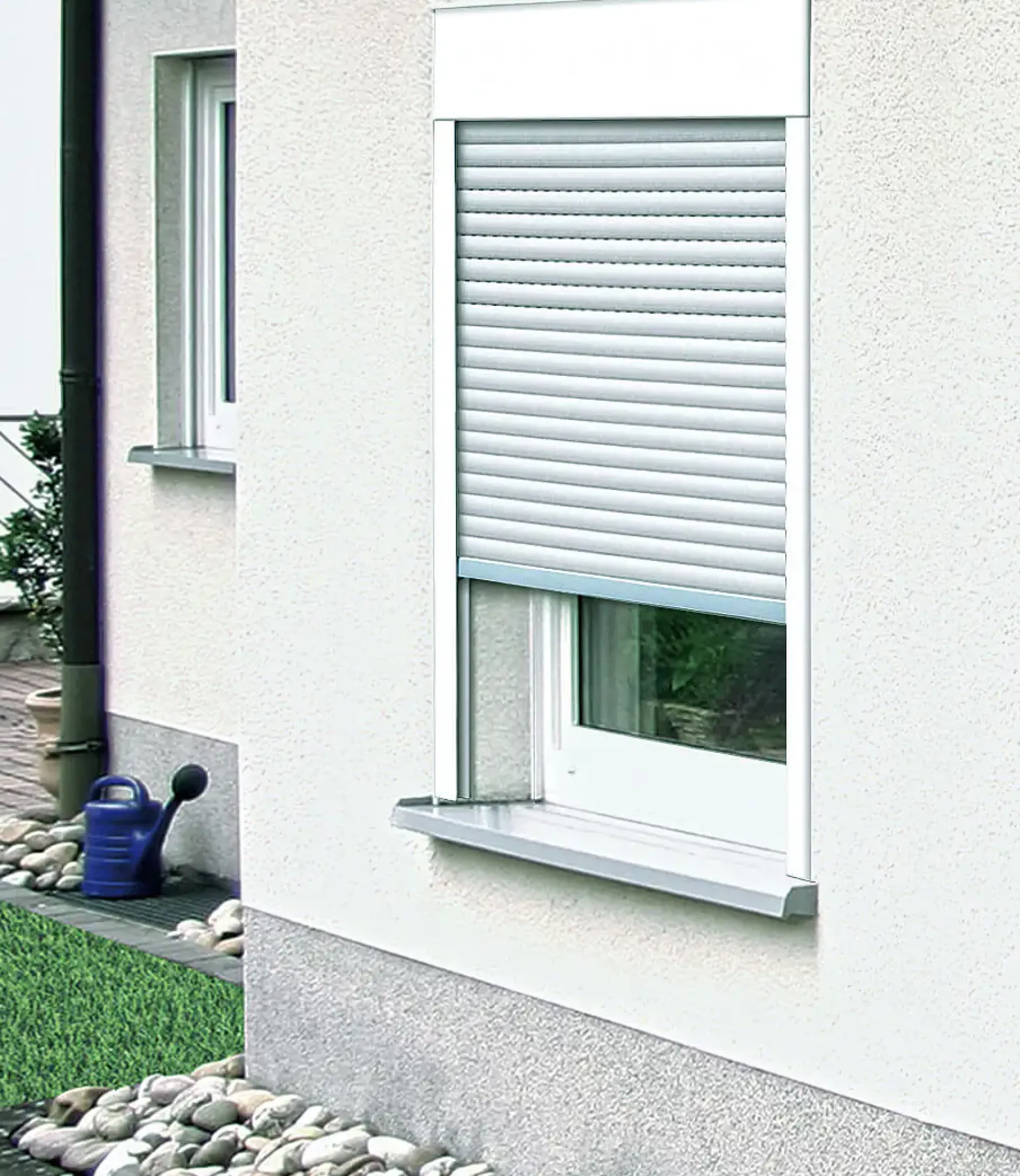 Schellenberg Aufsatzrollladen SB weiß/grau 120 x 140 cm