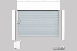 Schellenberg Aufsatzrollladen SB weiß/grau 120 x 140 cm