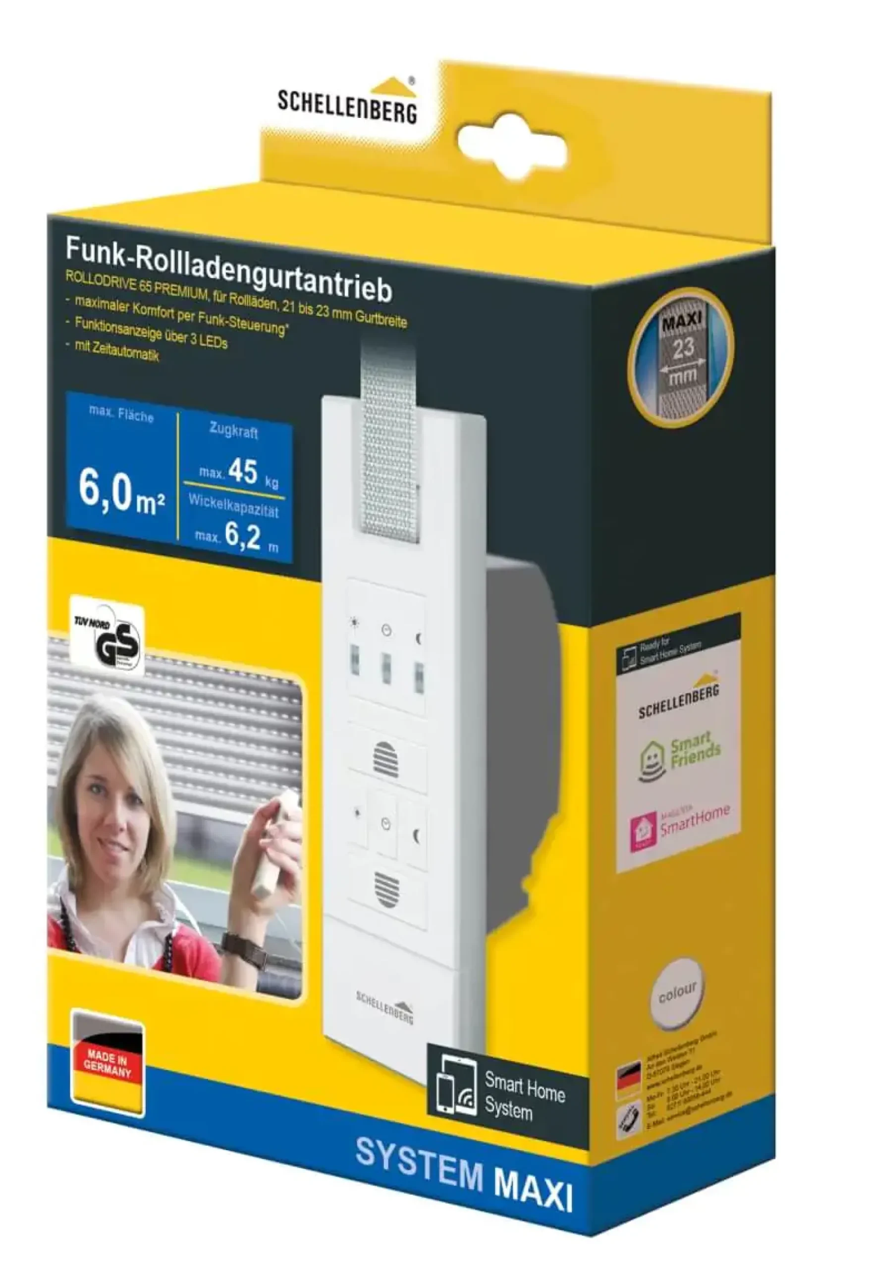 Schellenberg elektrischer Gurtwickler RolloDrive 65 Premium