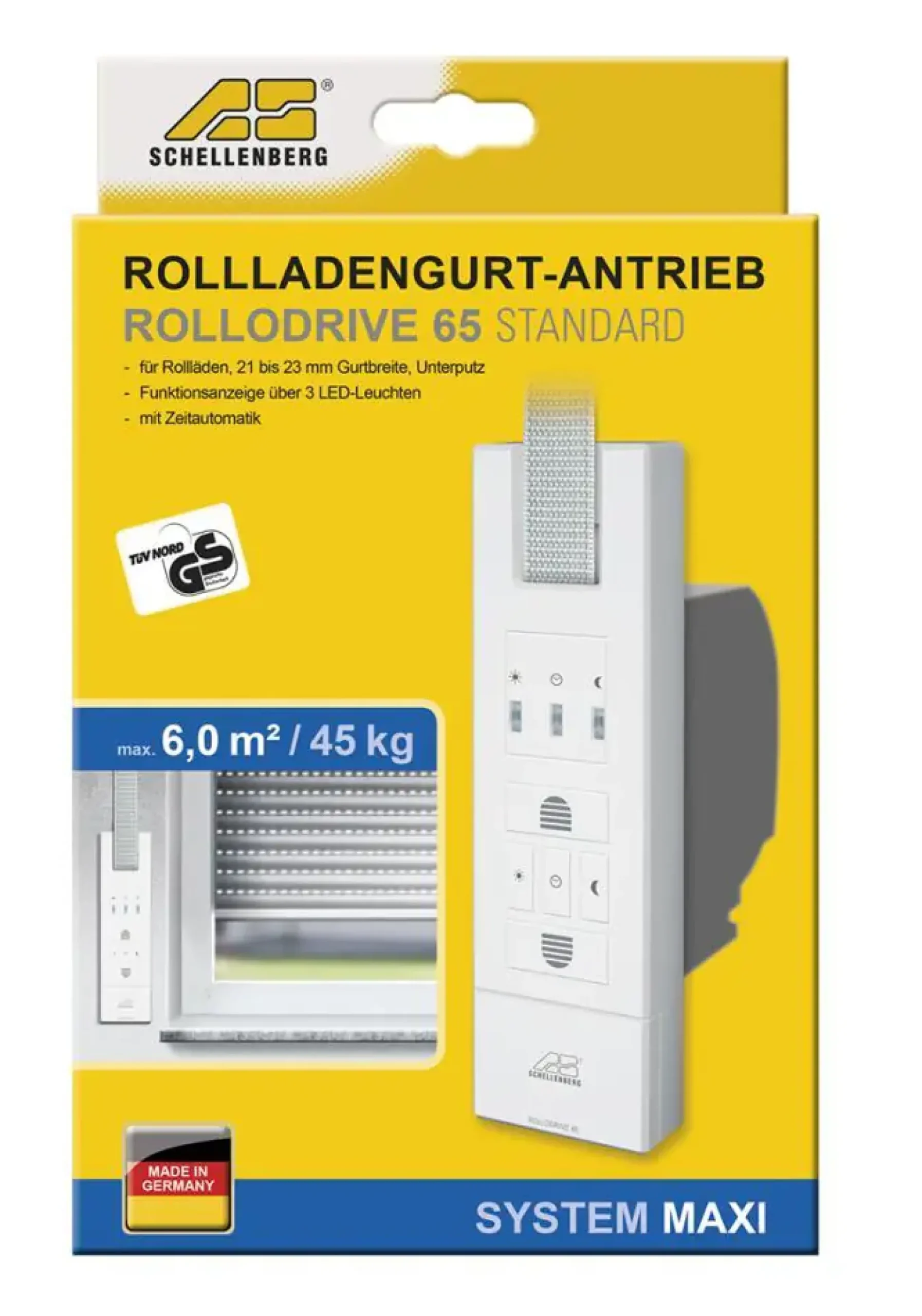 Schellenberg elektrischer Gurtwickler RolloDrive 105, für 60 kg/10 m²