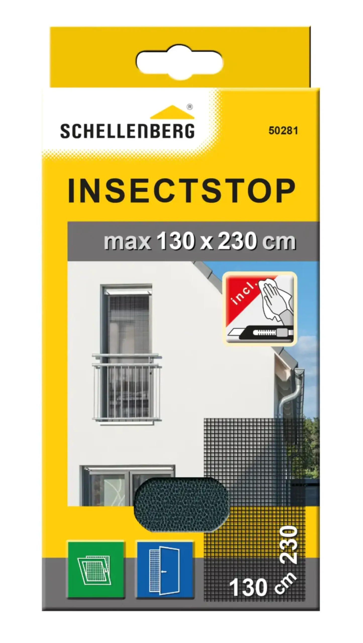Schellenberg Fliegengitter 130 x 230 cm anthrazit individuell kürzbar