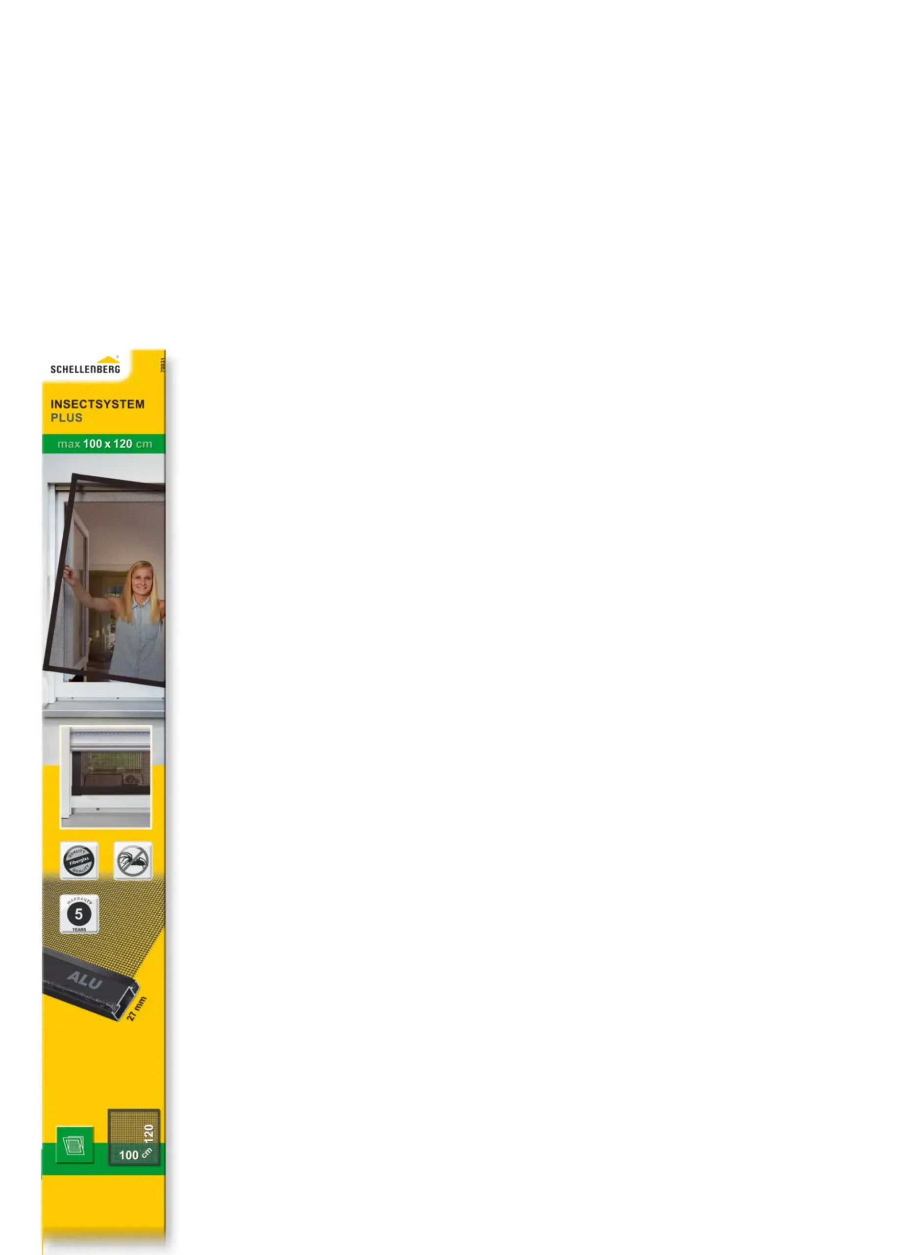 Schellenberg Fliegenschutz-Fenster PLUS 100 x 120 cm anthrazit/anthrazit kürzbar