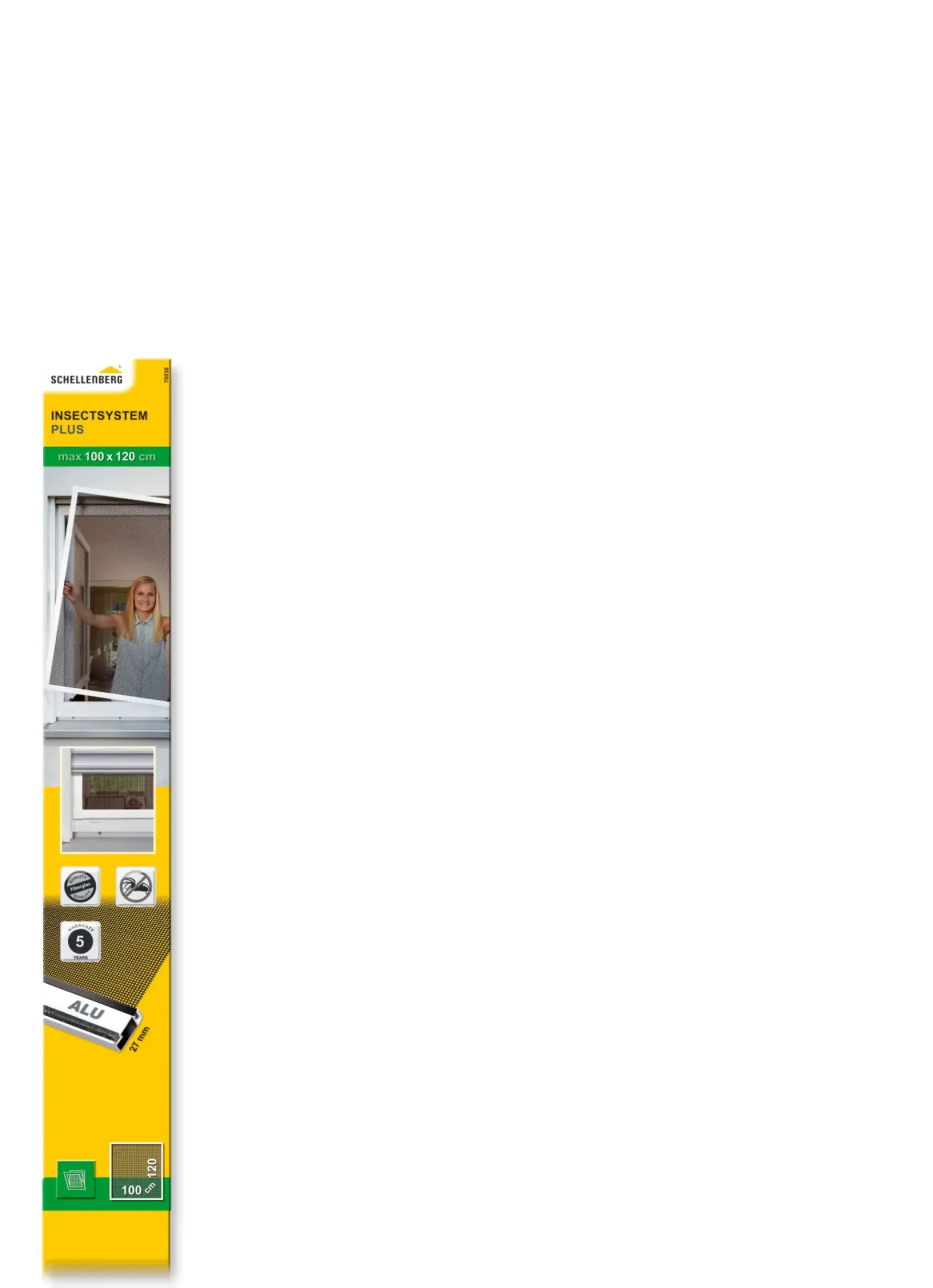 Schellenberg Fliegenschutz-Fenster PLUS 100 x 120 cm anthrazit/weiß kürzbar