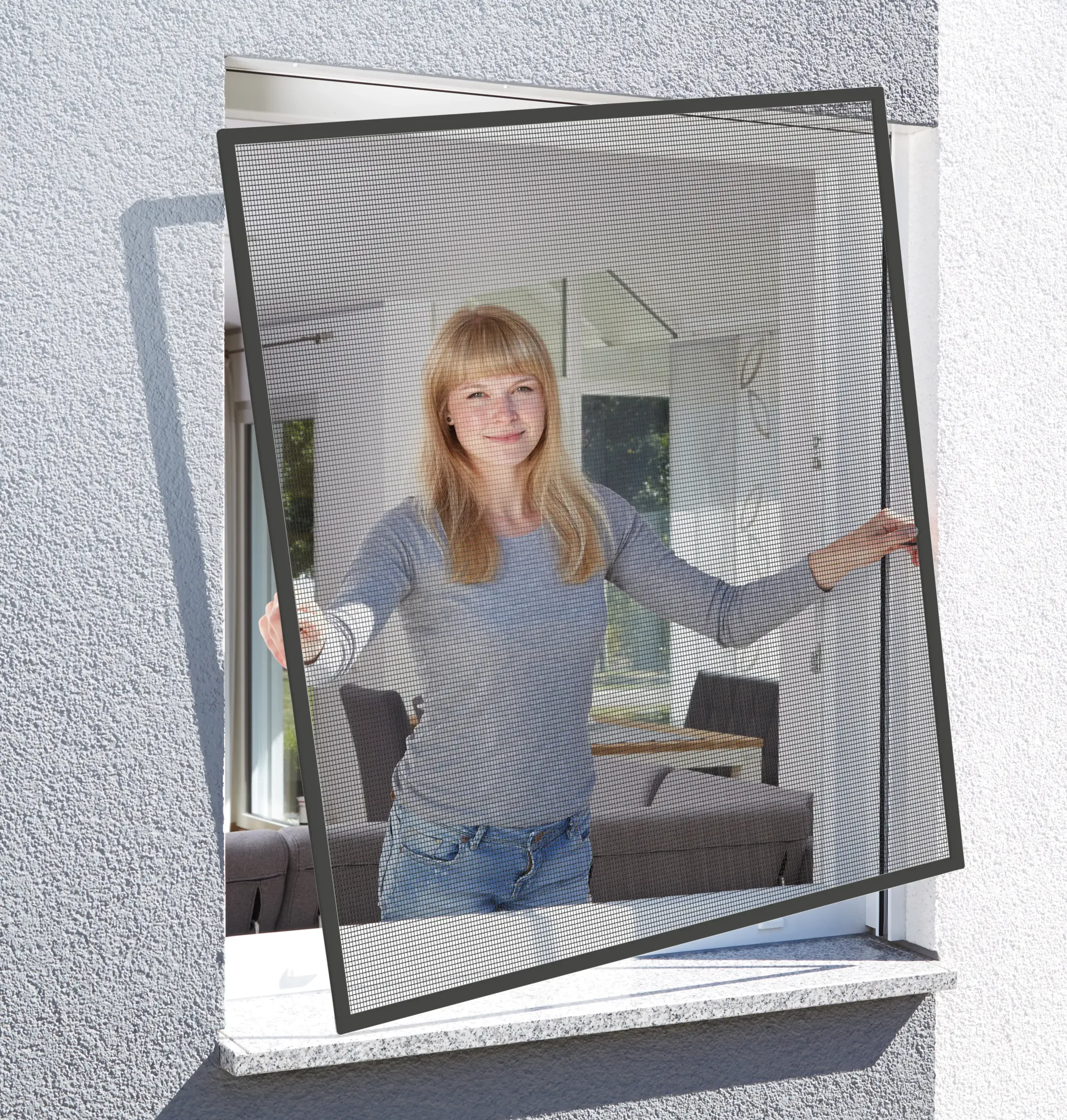 Schellenberg Fliegenschutz-Fenster ACTION 100 x 120 cm anthrazit kürzbar