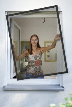 Schellenberg Fliegenschutz-Fenster PREMIUM 100 x 120 cm anthrazit/anthrazit kürzbar