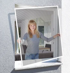 Schellenberg Fliegenschutz-Fenster ACTION 120 x 140 cm anthrazit/weiß kürzbar
