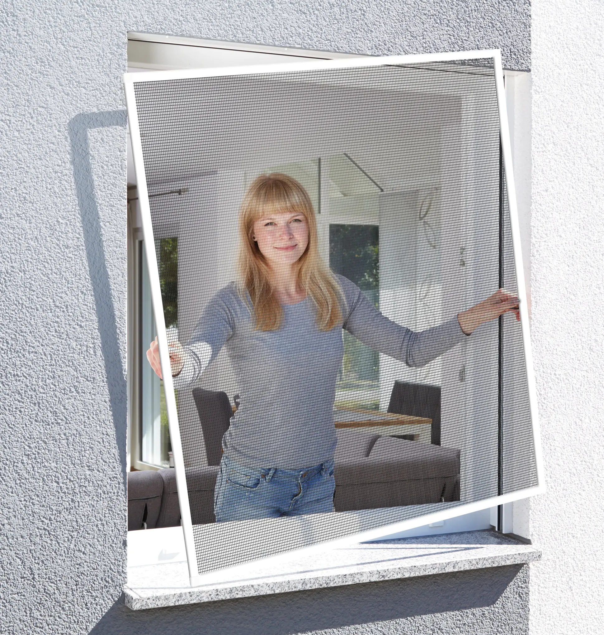 Schellenberg Fliegenschutz-Fenster ACTION 120 x 140 cm anthrazit/weiß kürzbar