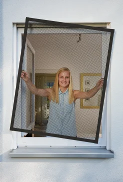 Schellenberg Fliegenschutz-Fenster PLUS 130 x150 cm anthrazit/anthrazit kürzbar
