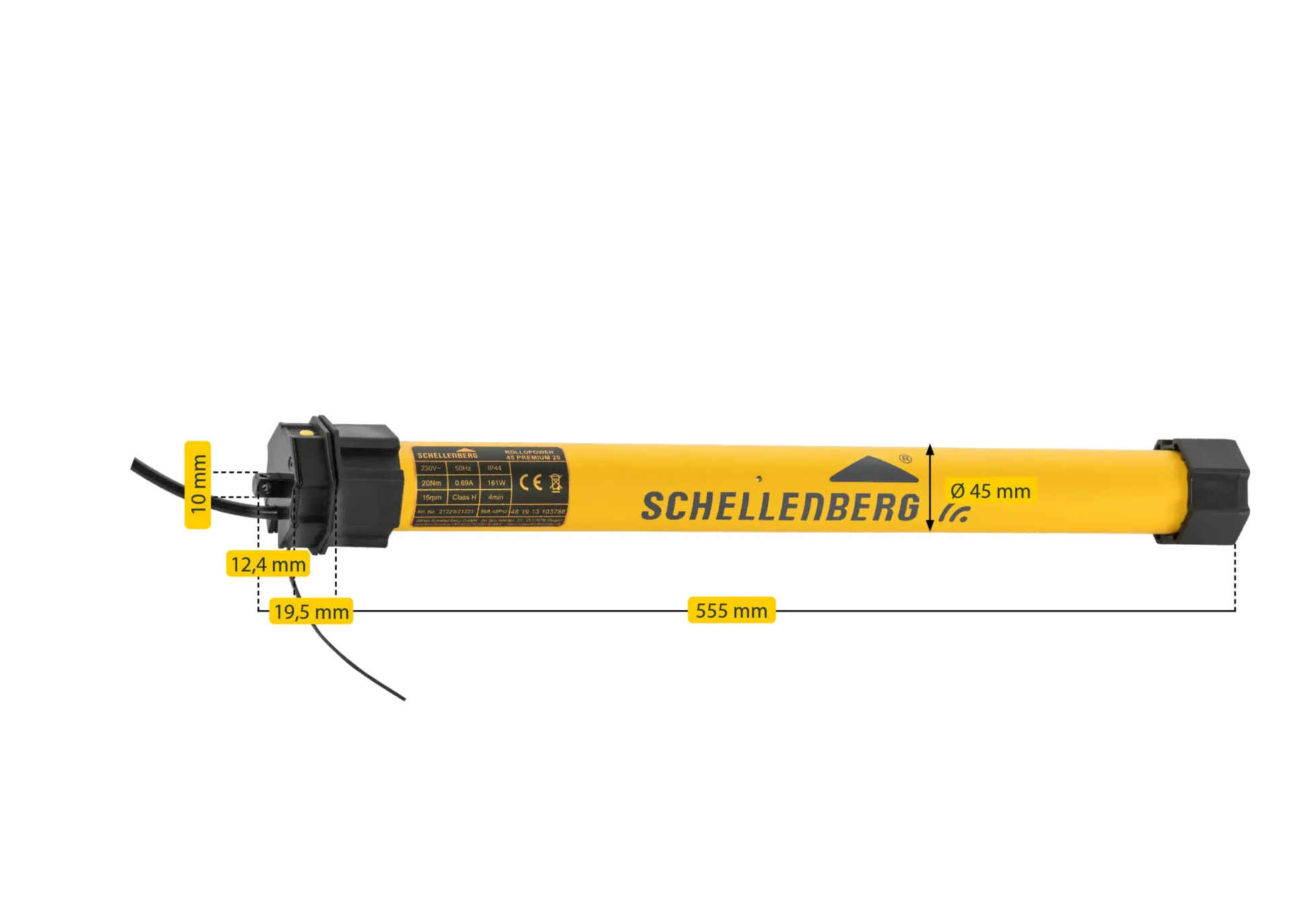 Schellenberg Funk-Rolladenmotor Premium 20 Nm Maxi für 60 mm Achtkantwelle