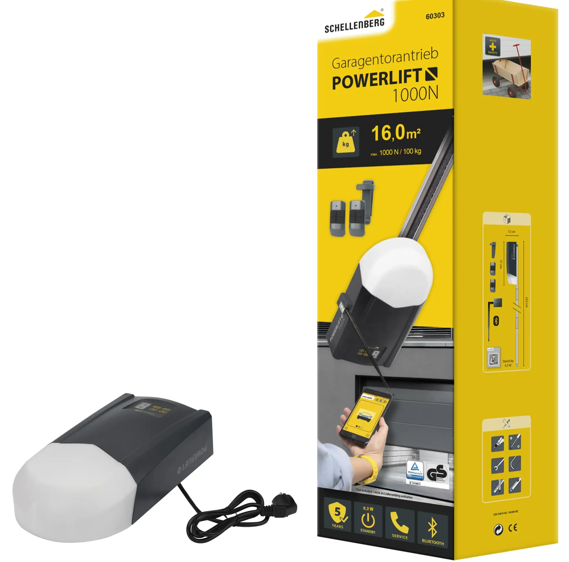 Schellenberg Garagentorantrieb Powerlift 1000 N inkl. 2 Handsender