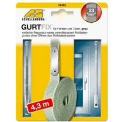 Schellenberg Gurtfix Maxi Schnellreparaturset 23 mm x 4,3 m grau