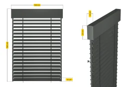 Schellenberg Raffstore Express, anthrazit 180 x 160 cm, Blende 25 cm