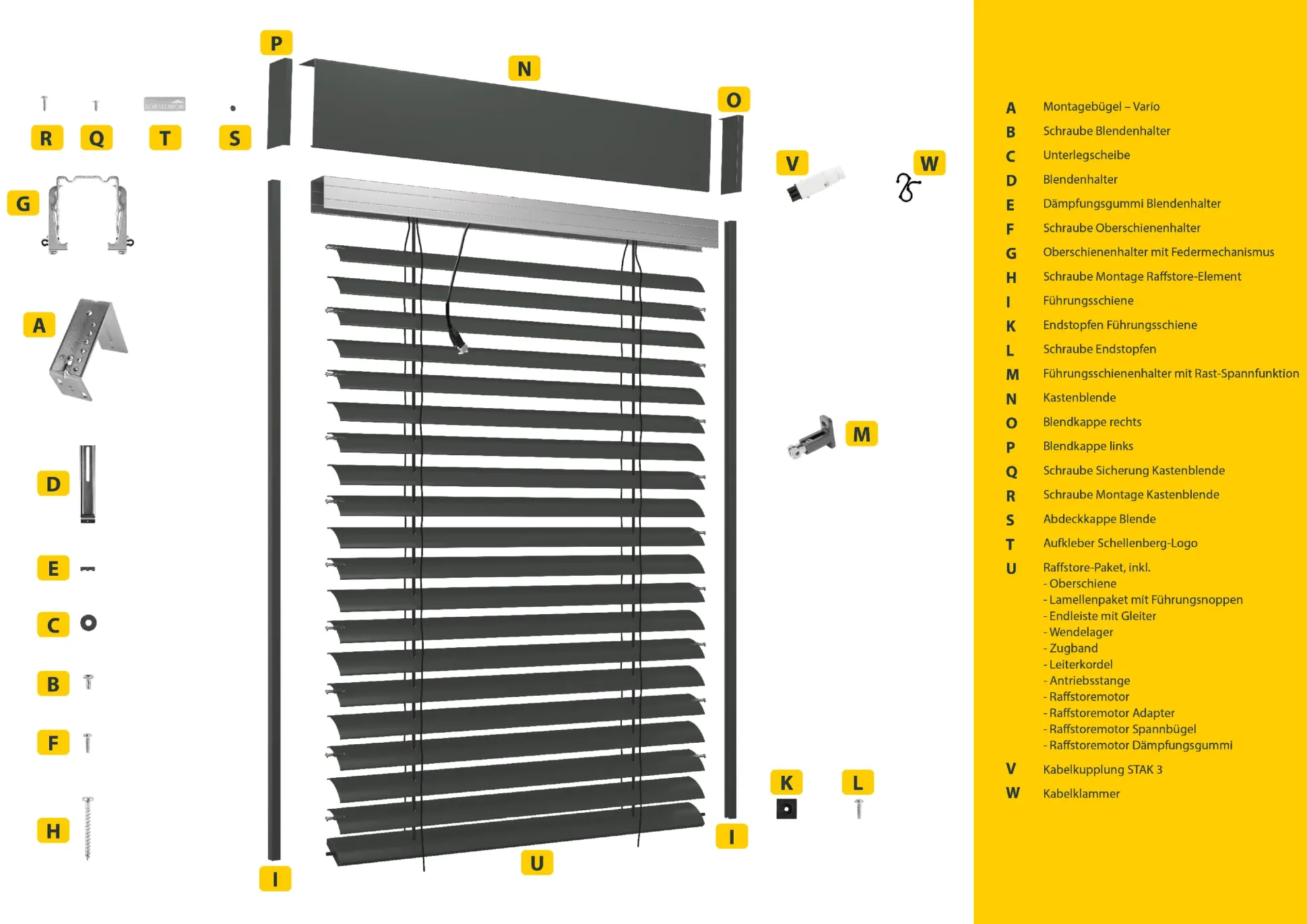 Schellenberg Raffstore Express, anthrazit 230 x 160 cm, Blende 25 cm