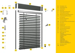 Schellenberg Raffstore Express, anthrazit 160 x 160 cm, Blende 25 cm