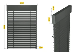 Schellenberg Raffstore Express, anthrazit 200 x 160 cm, Blende 25 cm