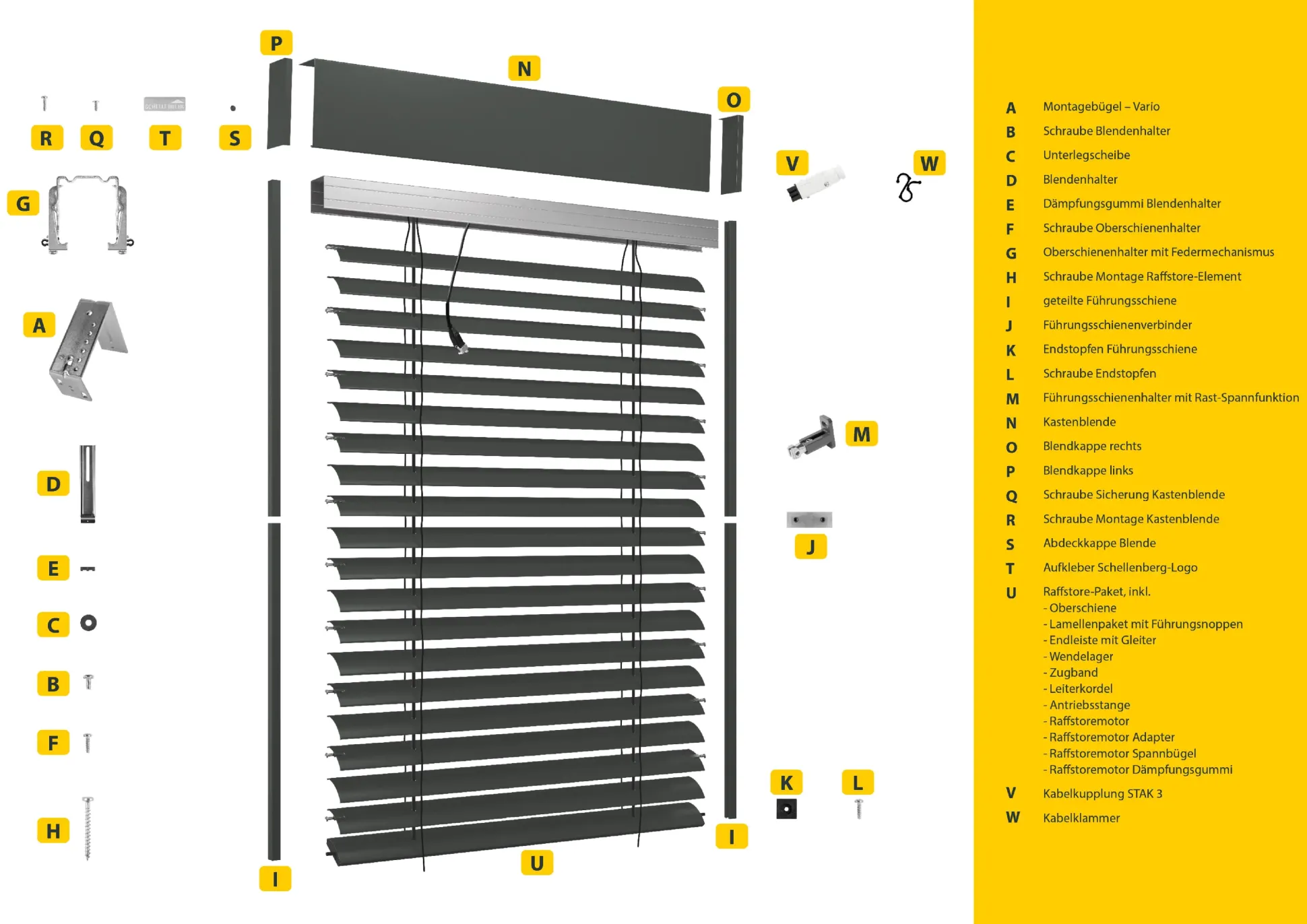 Schellenberg Raffstore Express, anthrazit 120 x 260 cm, Blende 30 cm