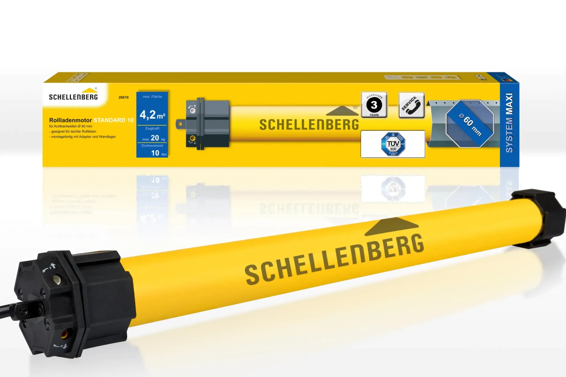 Schellenberg Rohrmotor Maxi Standard 10 Nm für 60 mm Achtkantwelle