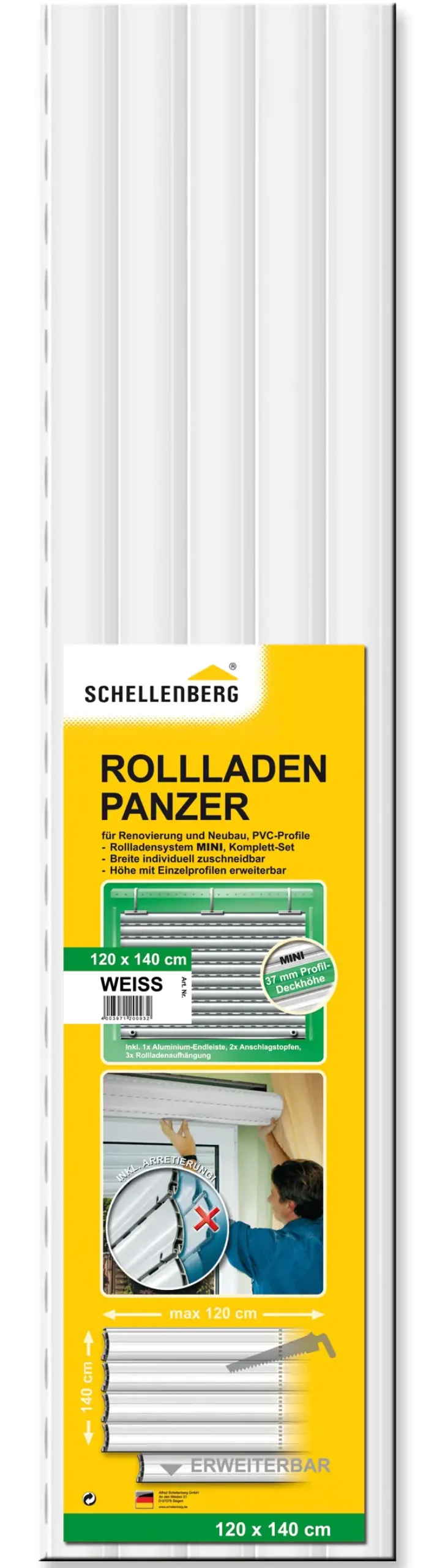 Schellenberg Rollladenpanzer Mini, weiß, 120 x 140 cm