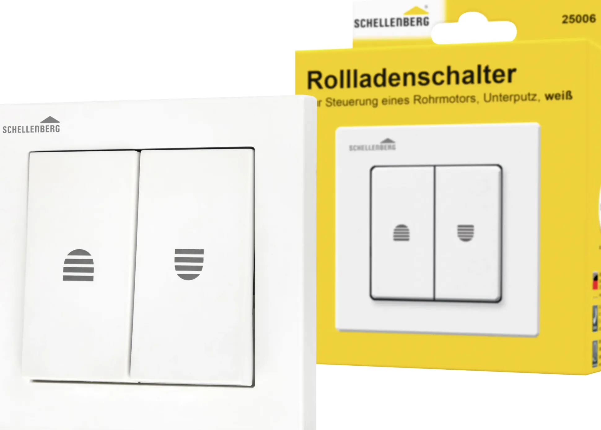 Schellenberg Rollladenschalter mit Rastfunktion unterputz weiß