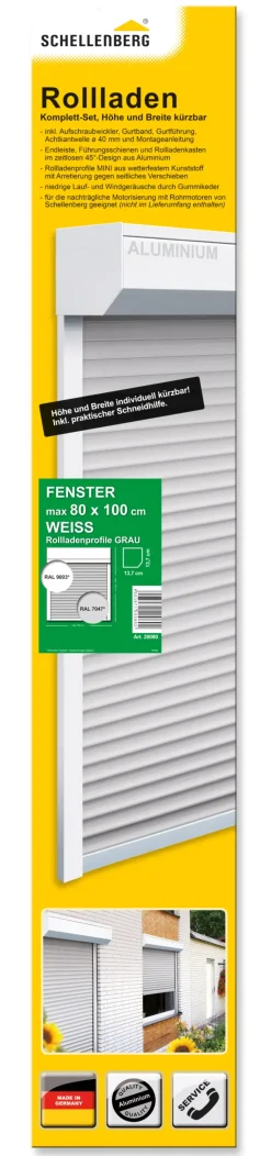 Schellenberg SB-Vorbau-Rollladen 80 x 100 cm,45° Kasten weiß