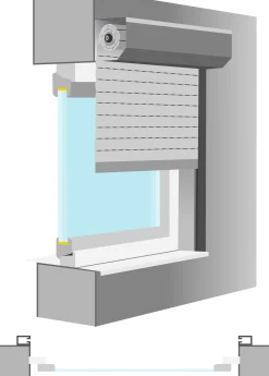 Schellenberg SB-Vorbau-Rollladen 80 x 100 cm,45° Kasten weiß