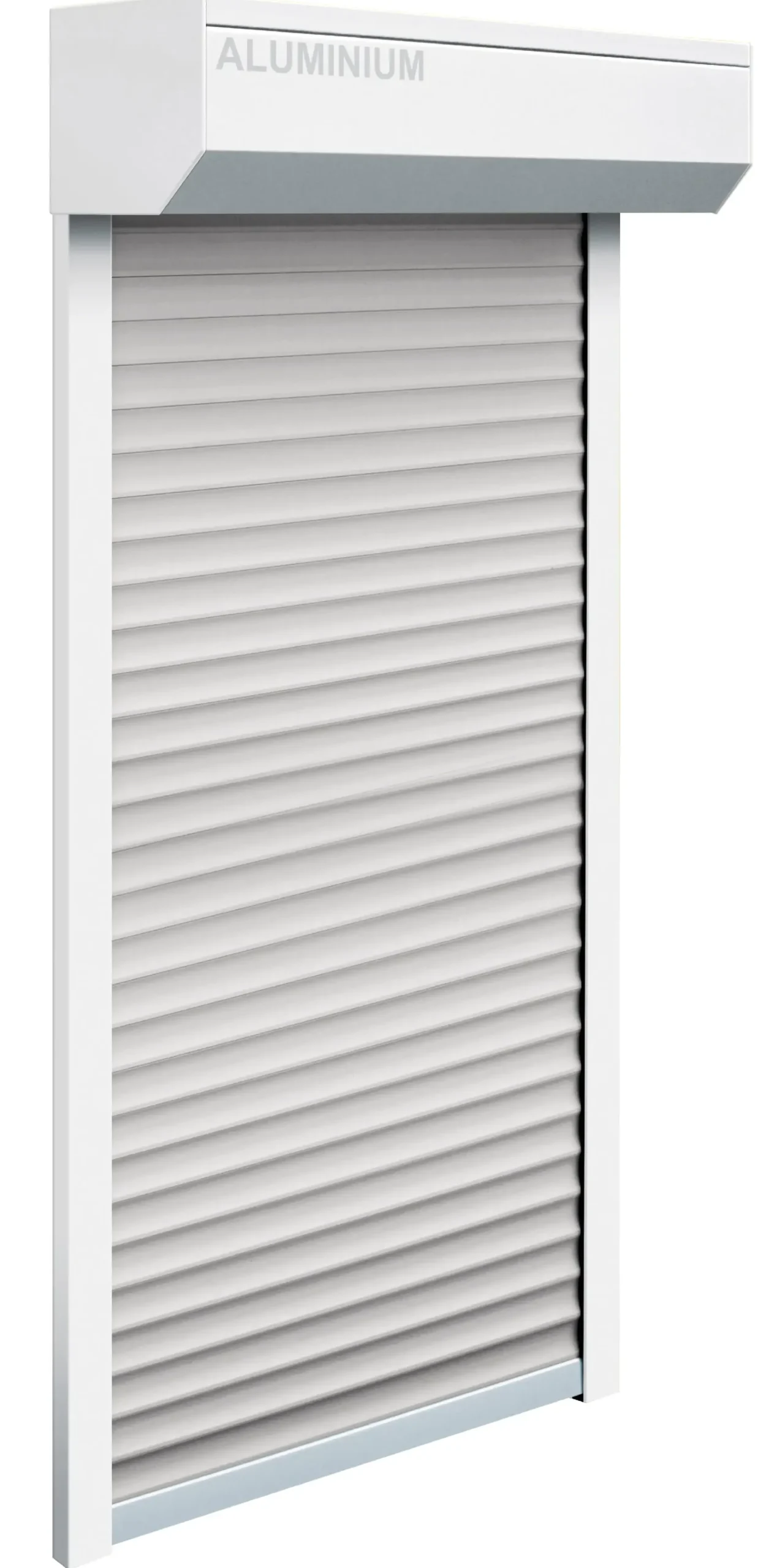 Schellenberg SB-Vorbau-Rollladen 110 x 130 cm, 45° Kasten weiß Profile grau