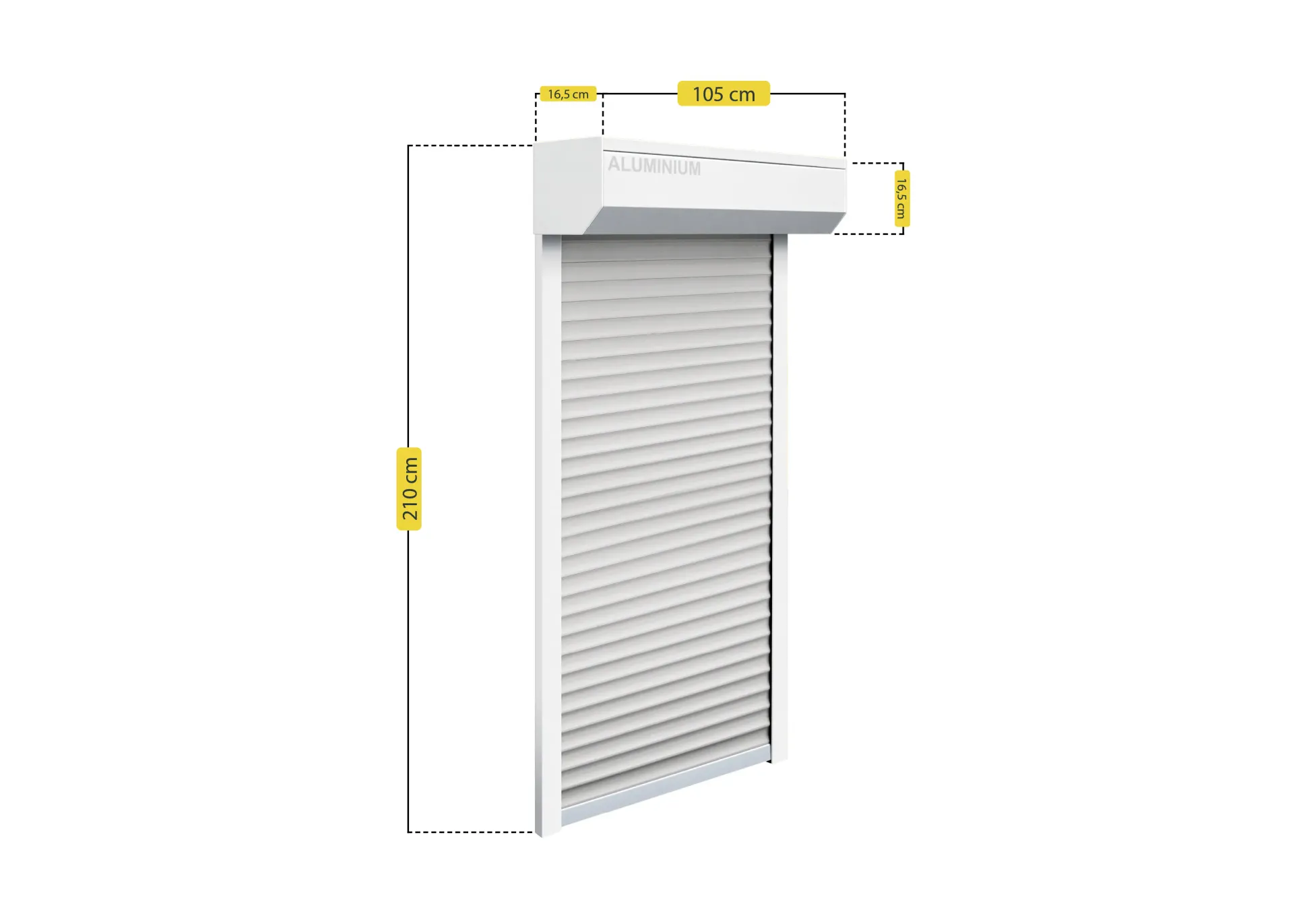 Schellenberg Vorbaurollladen-Set, 105 x 210 cm, 45°-Rollladenkasten, weiß/grau