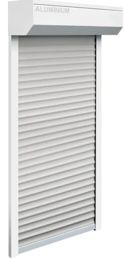 Schellenberg Vorbaurollladen-Set, 105 x 210 cm, 45°-Rollladenkasten, weiß/grau