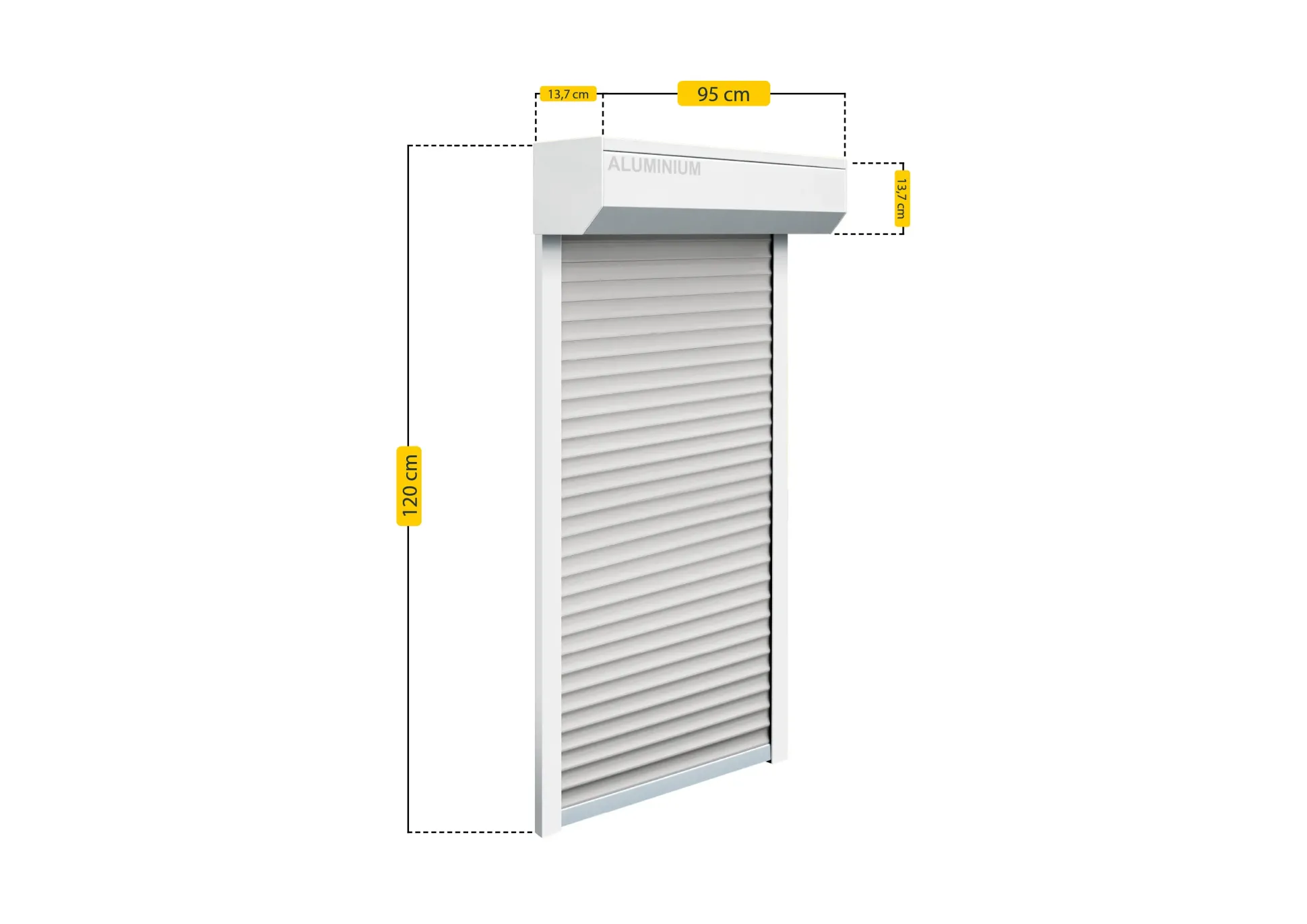 Schellenberg Vorbaurollladen-Set, 95 x 120 cm, 45°-Rollladenkasten, weiß/grau