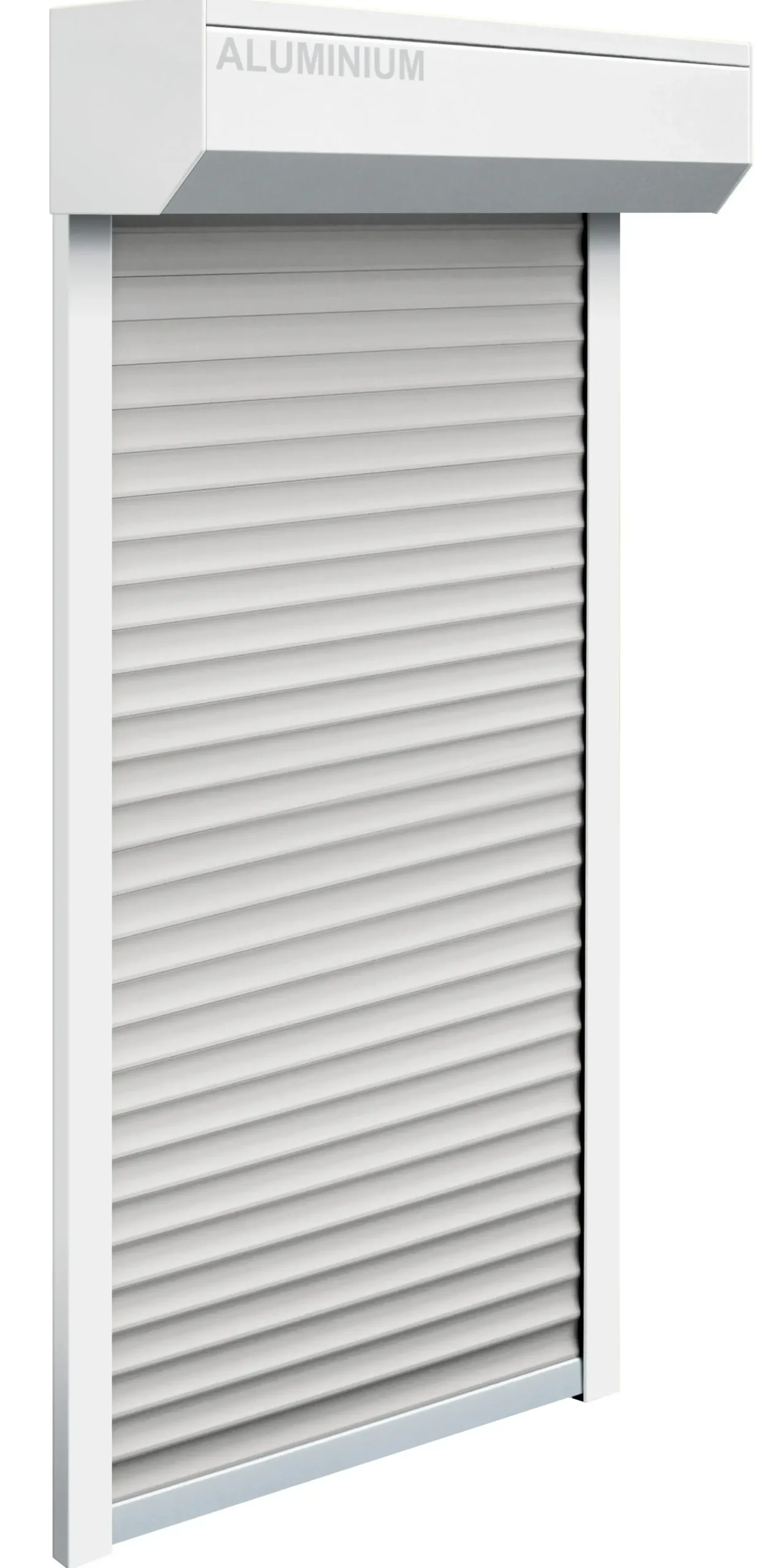 Schellenberg Vorbaurollladen-Set, 95 x 120 cm, 45°-Rollladenkasten, weiß/grau