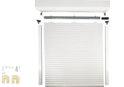 Schellenberg Vorbaurollladen-Set, 115 x 140 cm, 45°-Rollladenkasten, weiß/grau
