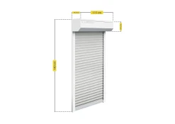 Schellenberg Vorbaurollladen-Set, 115 x 140 cm, 45°-Rollladenkasten, weiß/grau