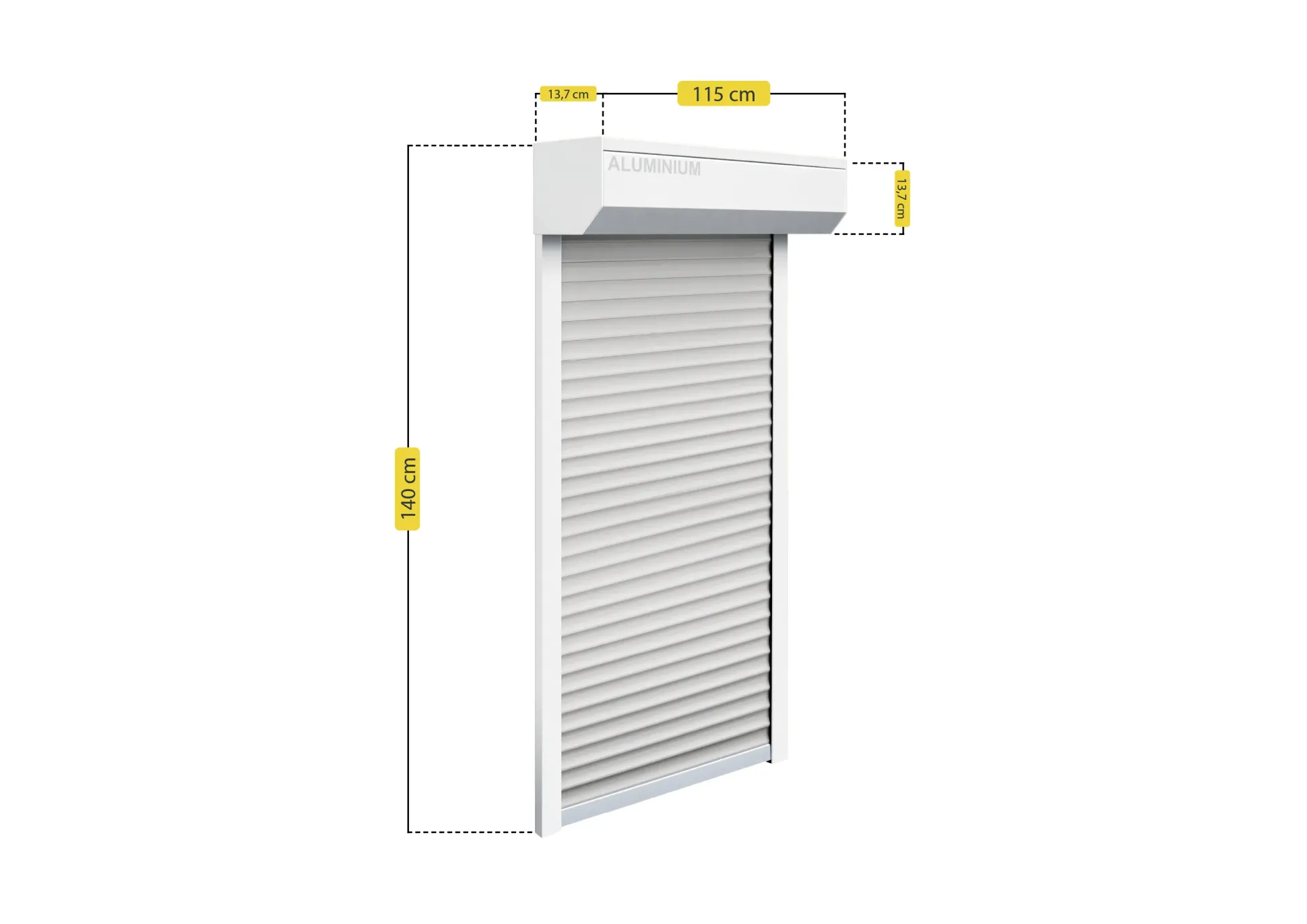 Schellenberg Vorbaurollladen-Set, 115 x 140 cm, 45°-Rollladenkasten, weiß/grau