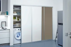 Schiebetür-Baupaket Rapid taupe/weiß Miniperl