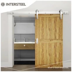 Schiebetürsystem 200 cm Basic, Edelstahl gebürstet