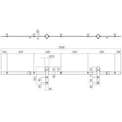 Schiebetürsystem 200 cm Basic, Edelstahl gebürstet