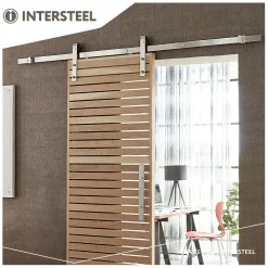 Schiebetürsystem 200 cm Basic, Edelstahl gebürstet